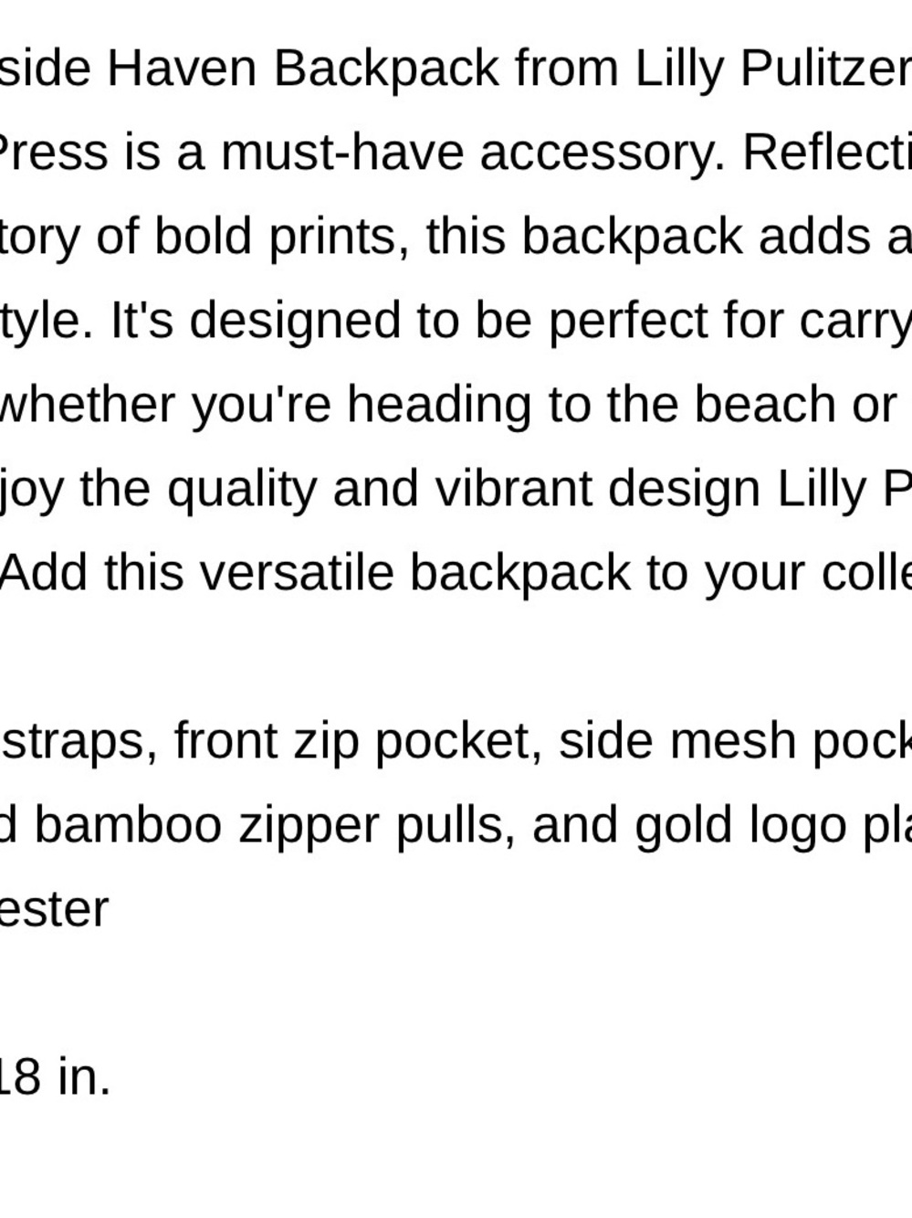 Lily Pulitzer Beachside Haven Backpack - Picture 7 of 12